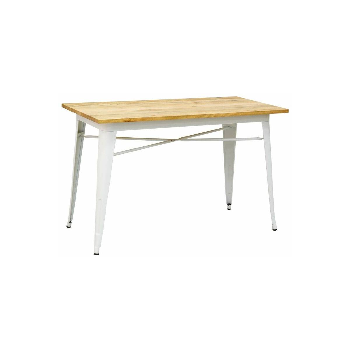 Aubry Gaspard - Table industrielle en métal et bois d'orme huilé - Image 1