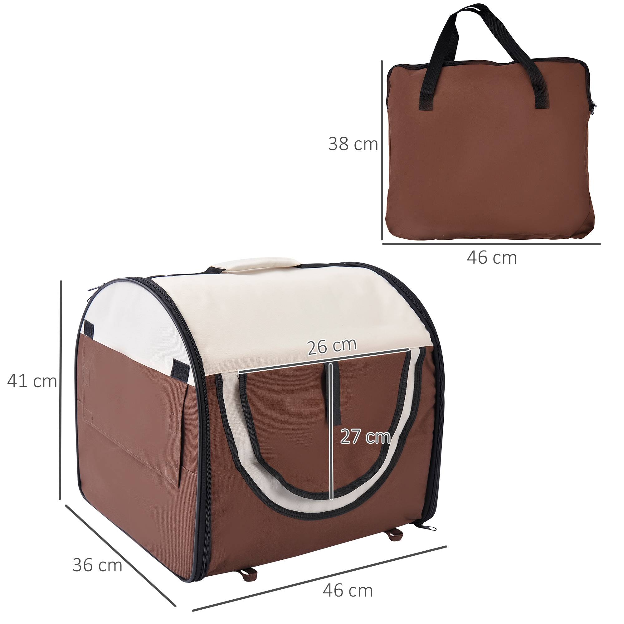 Sac de transport chien chat Oxford pour voyage pliable respirant 46x36x41cm multicolore - ComfortXL Outdoor Living - Image 5