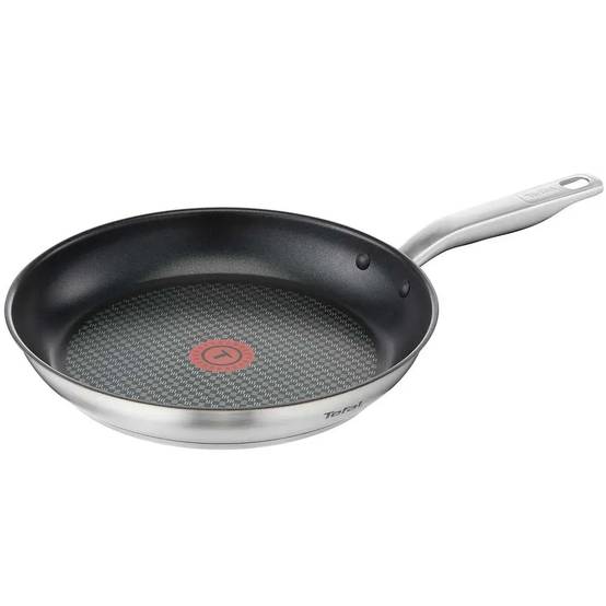 Poêle Virtuoso 250° revêtement antiadhésif acier inox noir Ø30 cm Tefal - Image 1