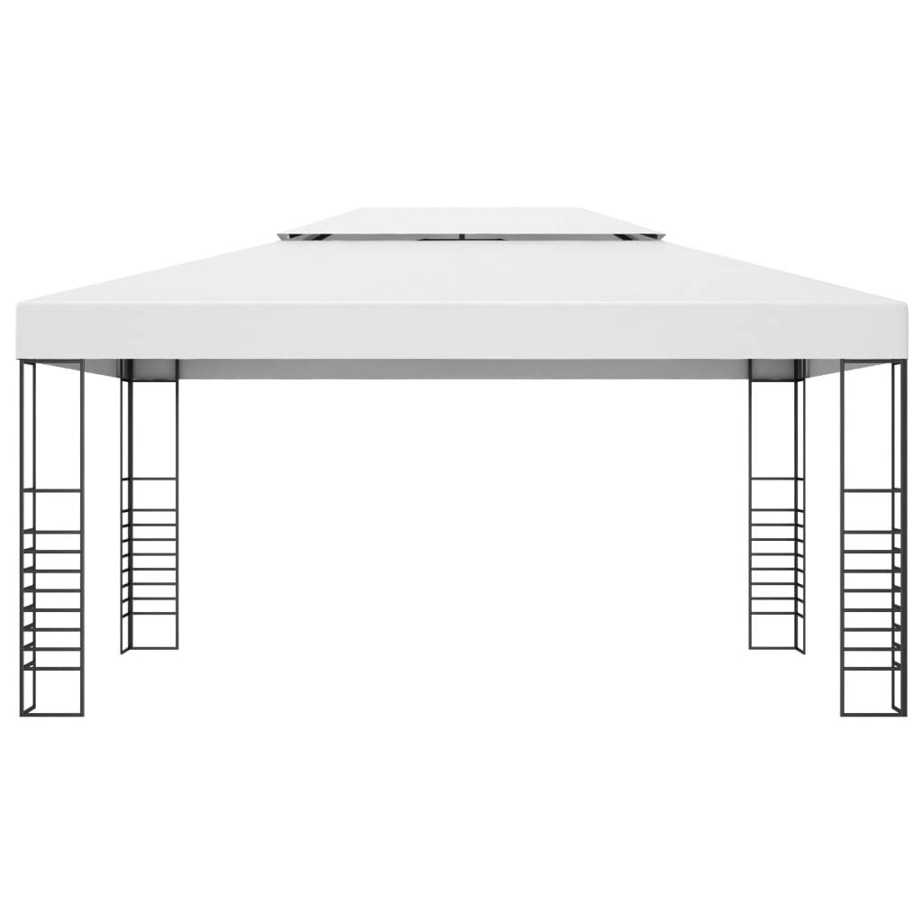 Tonnelle Rectangulaire Acier avec Guirlande LED Solaire pour Réception Jardin Blanc 4x3 m – ComfortXL Outdoor Living - Image 4