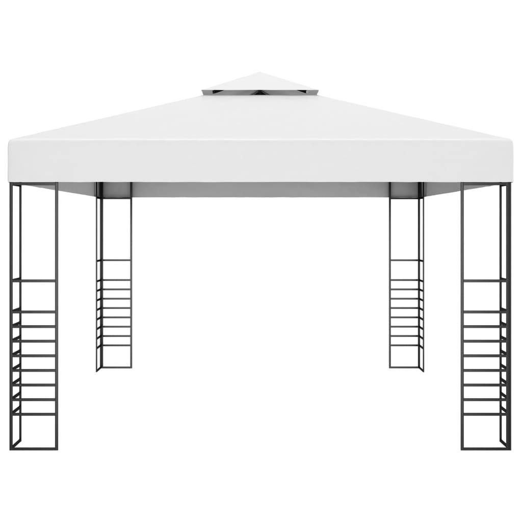 Tonnelle Rectangulaire Acier avec Guirlande LED Solaire pour Réception Jardin Blanc 4x3 m – ComfortXL Outdoor Living - Image 5
