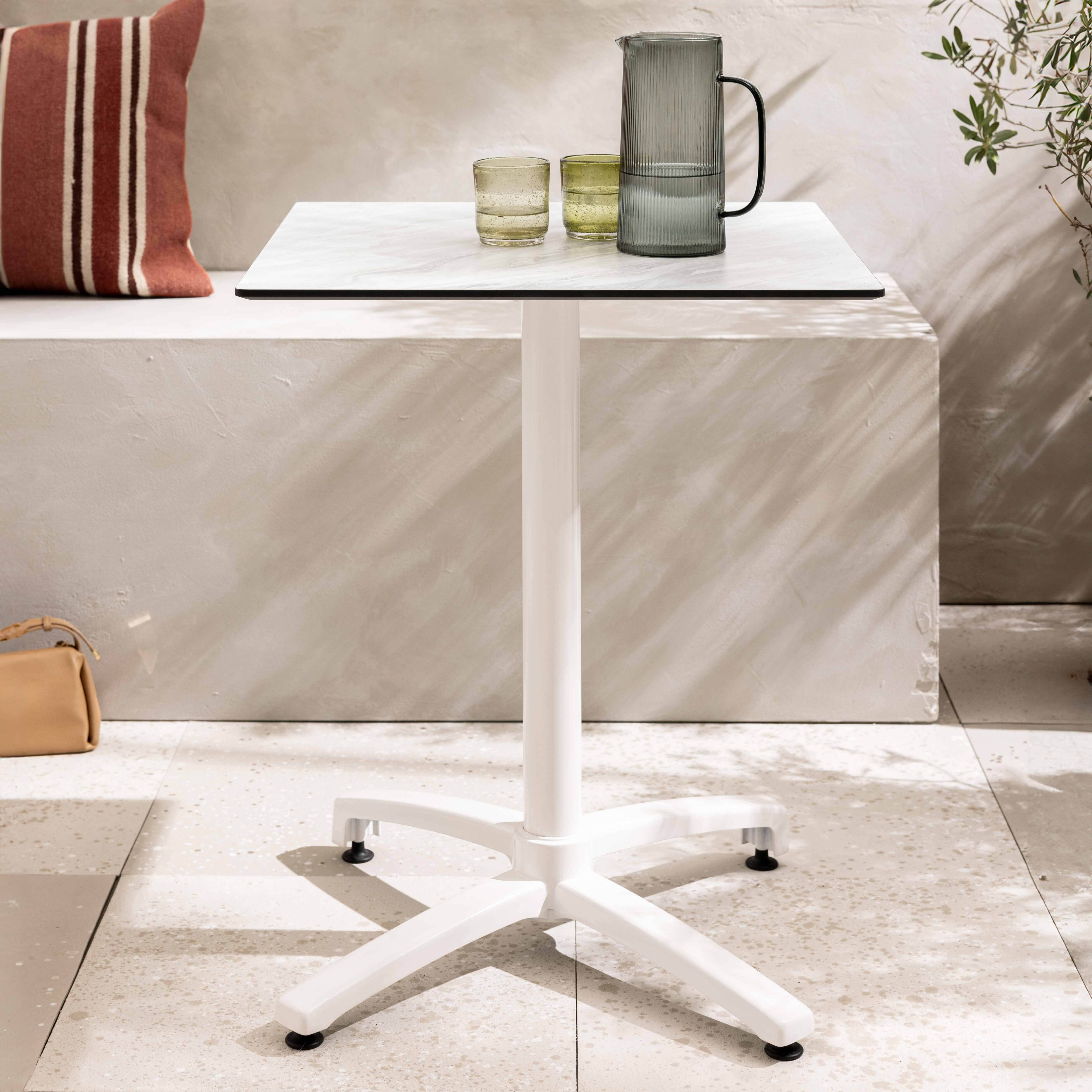 Oviala - Table de terrasse 60 x 60 cm inclinable stratifié marbre Opéra - Oviala - Image 2