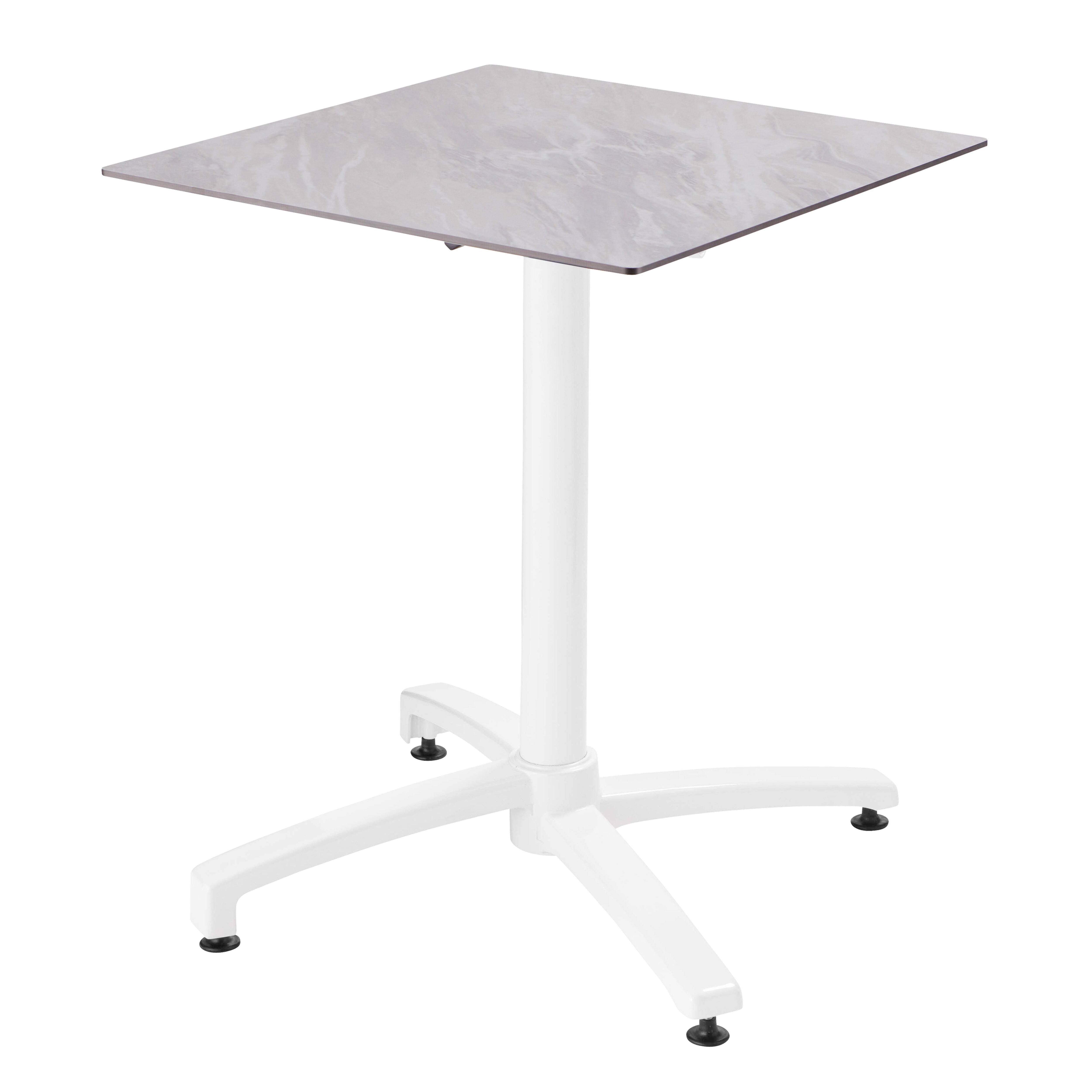 Oviala - Table de terrasse 60 x 60 cm inclinable stratifié marbre Opéra - Oviala - Image 1