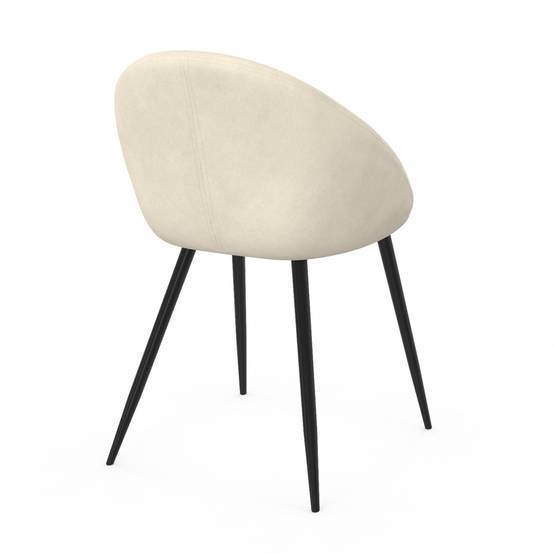 IDMARKET - Lot de 4 chaises NAYA en velours crème pour salle à manger - Image 4