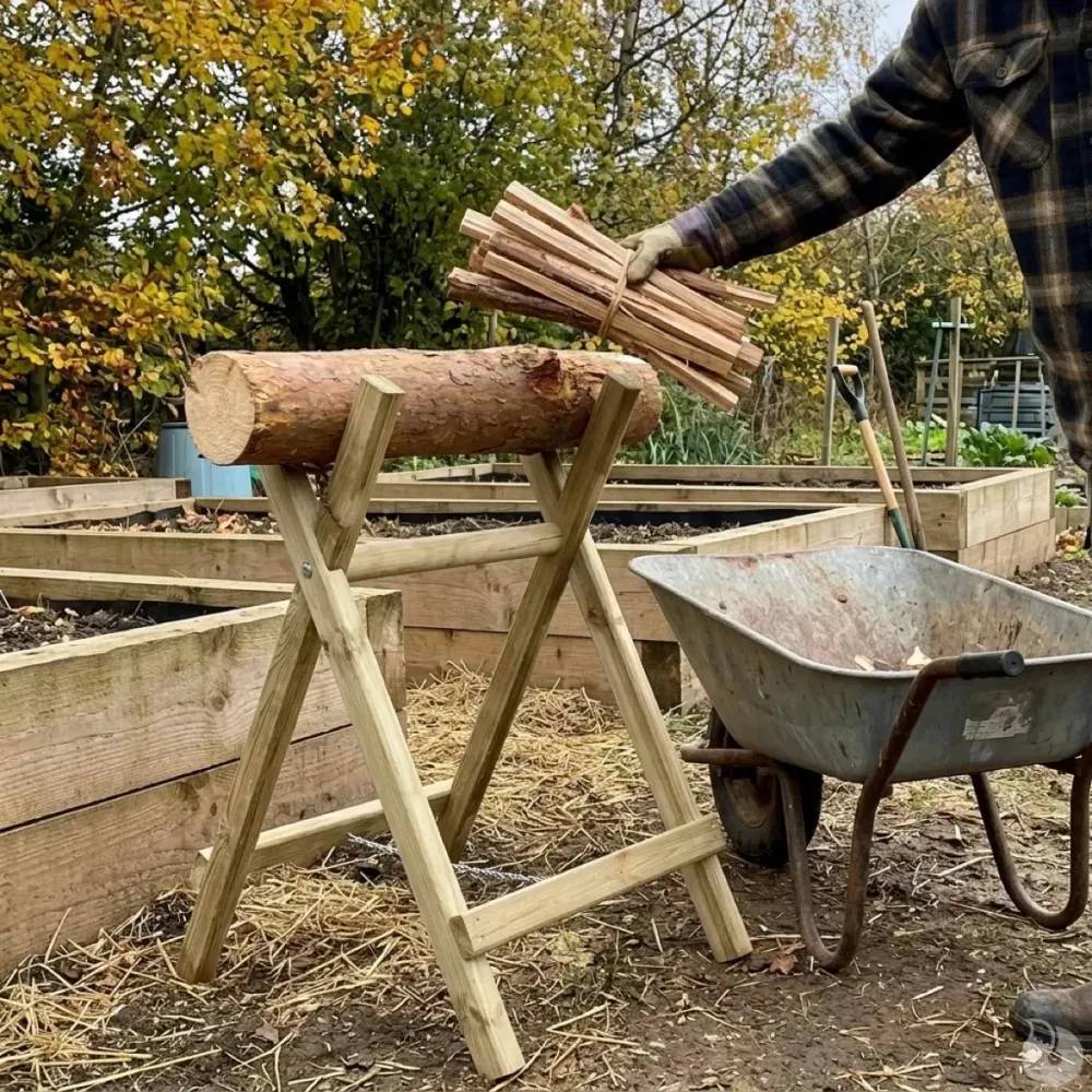 Chevalet en bois naturel pour sciage - Image 4