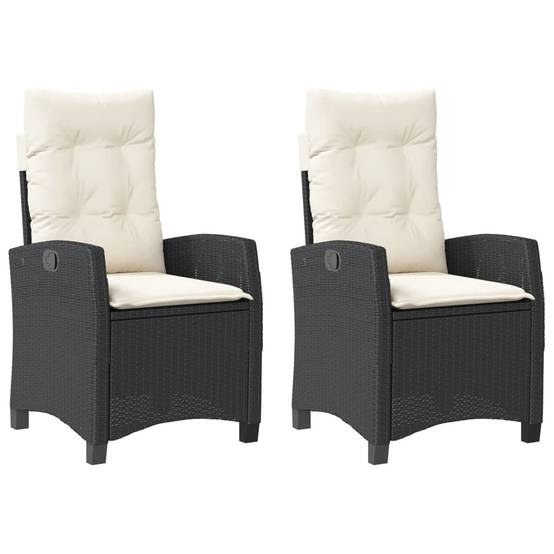 ComfortXL - Fauteuils de Jardin Relax Résine Tressée Dossier Inclinable pour Balcon Lot de 2 Noir – ComfortXL Outdoor Living - Image 2