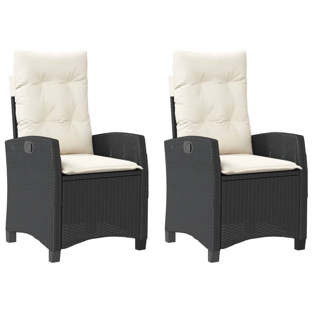 ComfortXL - Fauteuils de Jardin Relax Résine Tressée Dossier Inclinable pour Balcon Lot de 2 Noir – ComfortXL Outdoor Living - Image 2