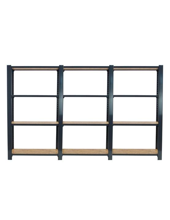 Etagère Légère Sans Vis Officlick 4/300 Wood 2400 Antracite/osb Antracite/osb 1500x2400x300 - Simonrack