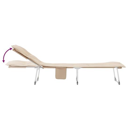 Vidaxl - Chaise longue pliable beige tissu vidaXL 364194 - Image 7
