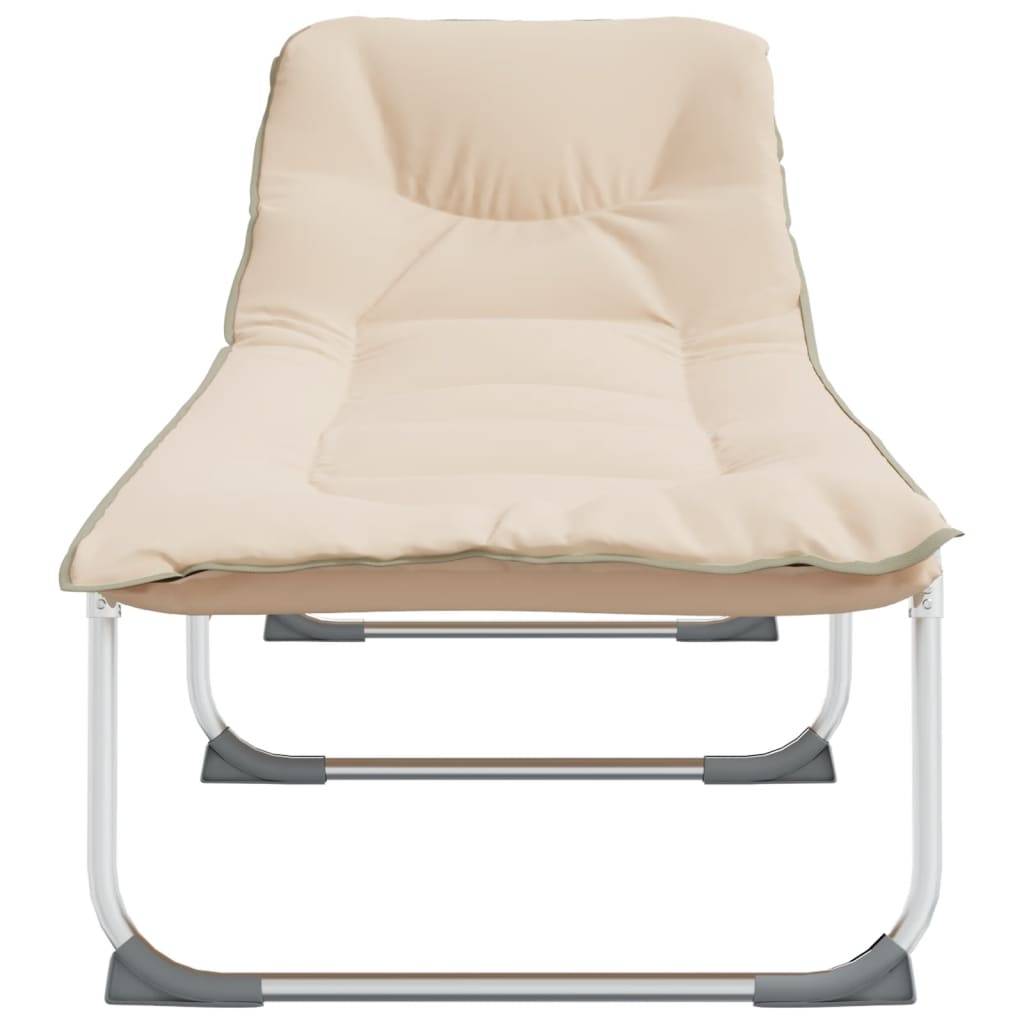 Vidaxl - Chaise longue pliable beige tissu vidaXL 364194 - Image 8