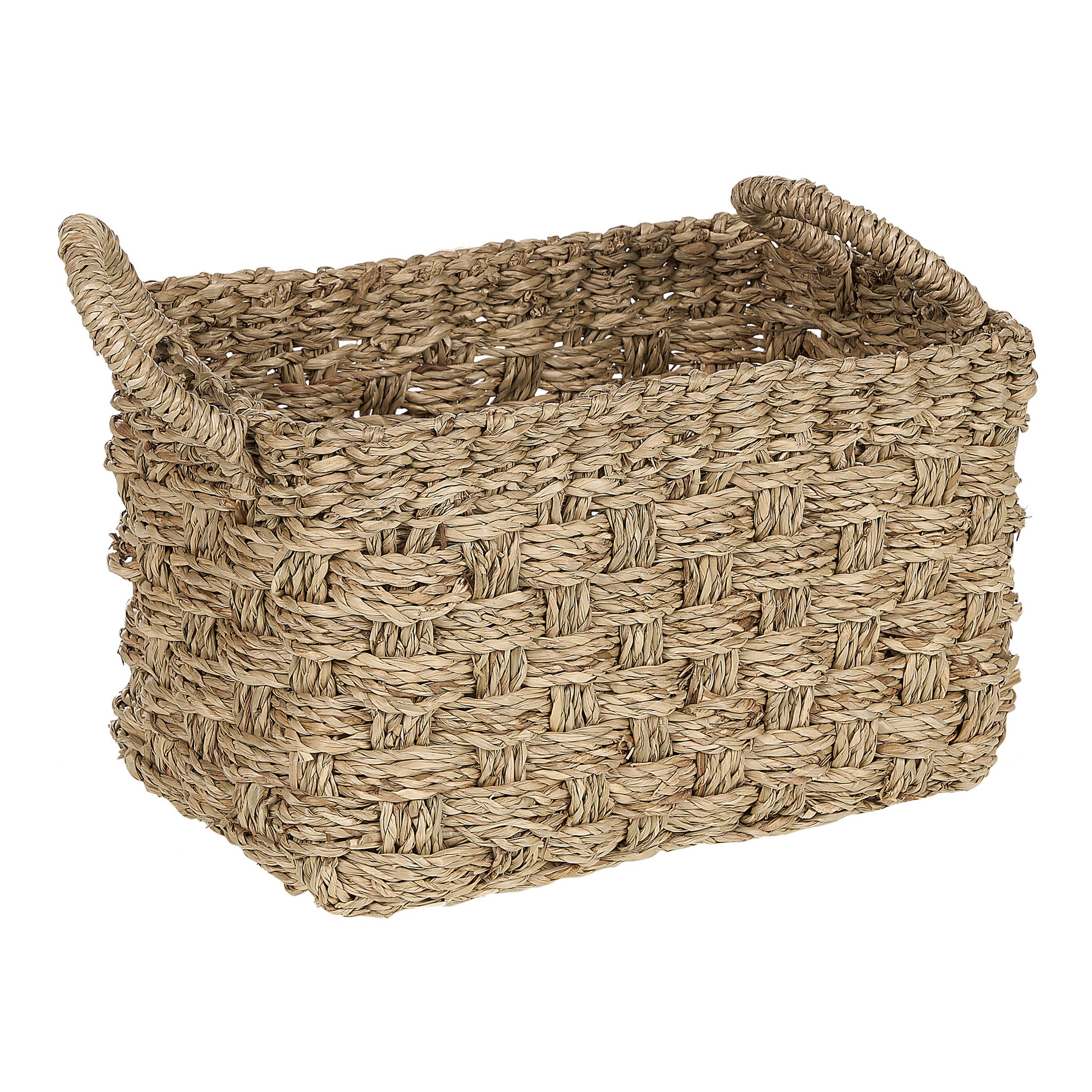 Beliani - Lot de 3 Paniers en Herbes Marines et Métal Ton Naturel 14/16/18 x 14/17/20 cm Fait Main avec Poignées de Style Boho Moderne - Image 5