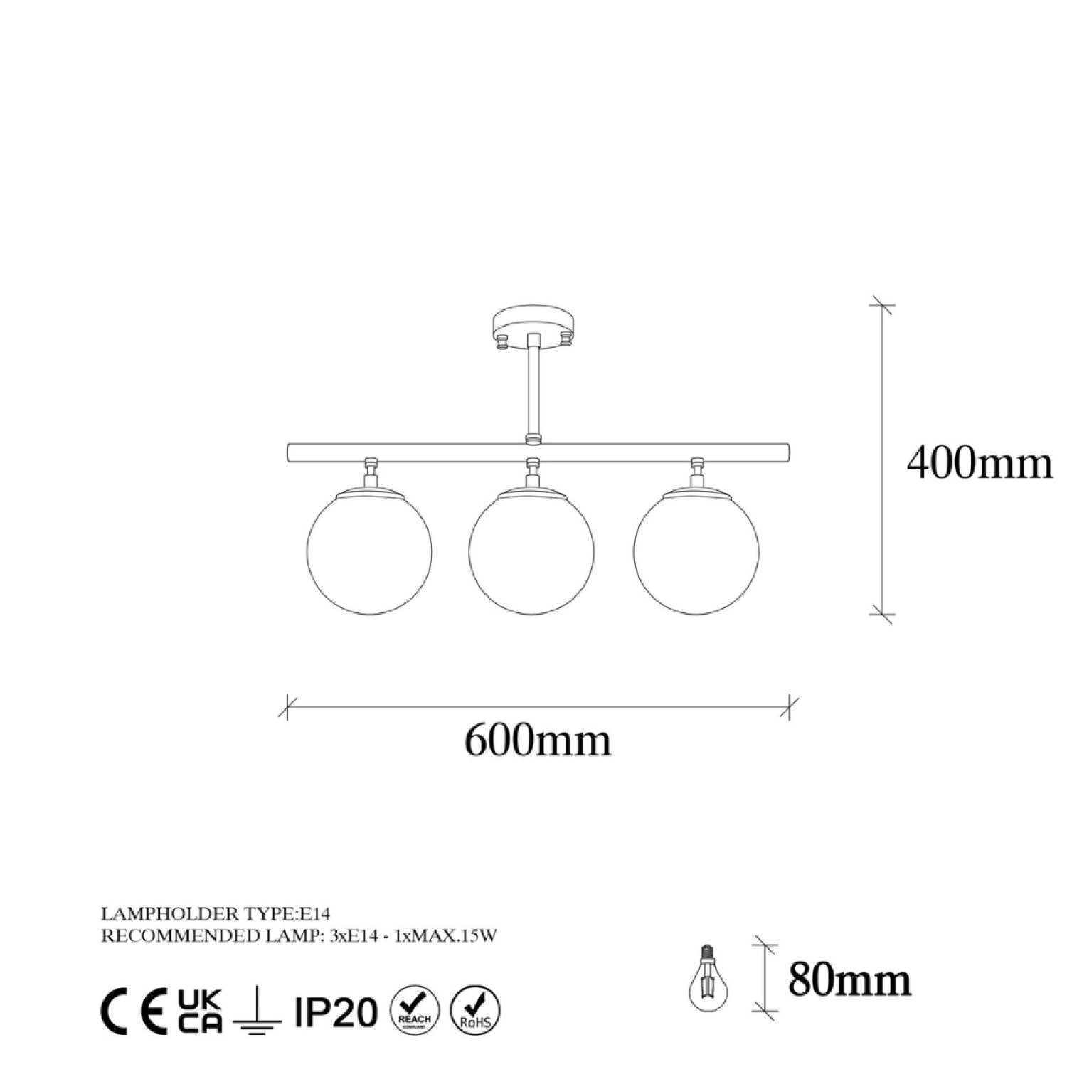 Concept Usine - Plafonnier vintage - 3 lampes AMBRE - Image 7