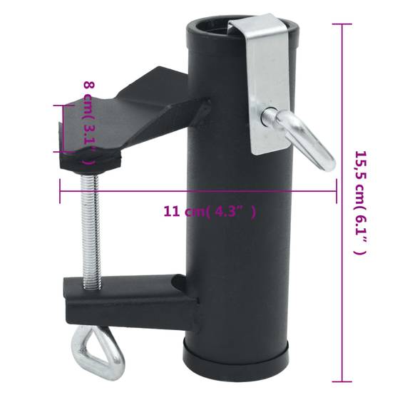 Lot de 2 Pinces à parasol pour balcon - accessoire parasol 25-38 mm acier - MEUBLE PRO - Image 6