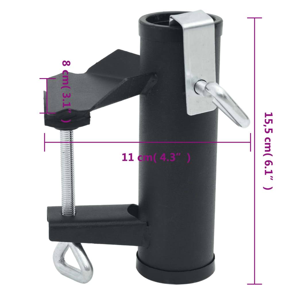 Lot de 2 Pinces à parasol pour balcon - accessoire parasol 25-38 mm acier - MEUBLE PRO - Image 6