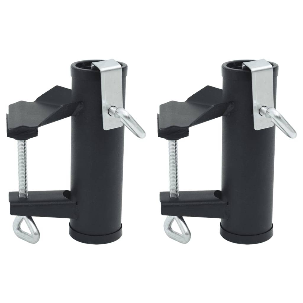 Lot de 2 Pinces à parasol pour balcon - accessoire parasol 25-38 mm acier - MEUBLE PRO - Image 2