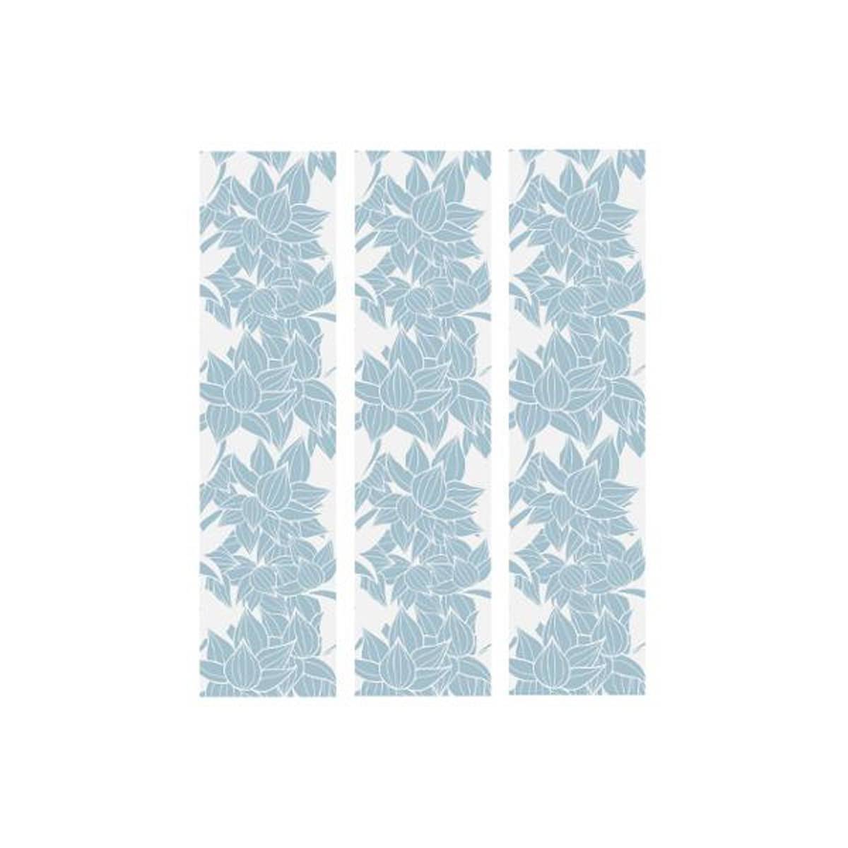 Atmosphera - Lot de 3 Stickers de Tiroirs "Fleurs" 22x80cm Bleu - Image 1