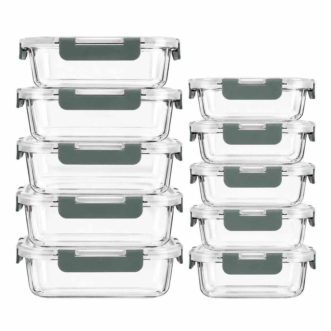 Lot de 10 Contenants Alimentaires en Verre avec Couvercles Hermétiques - Image 1