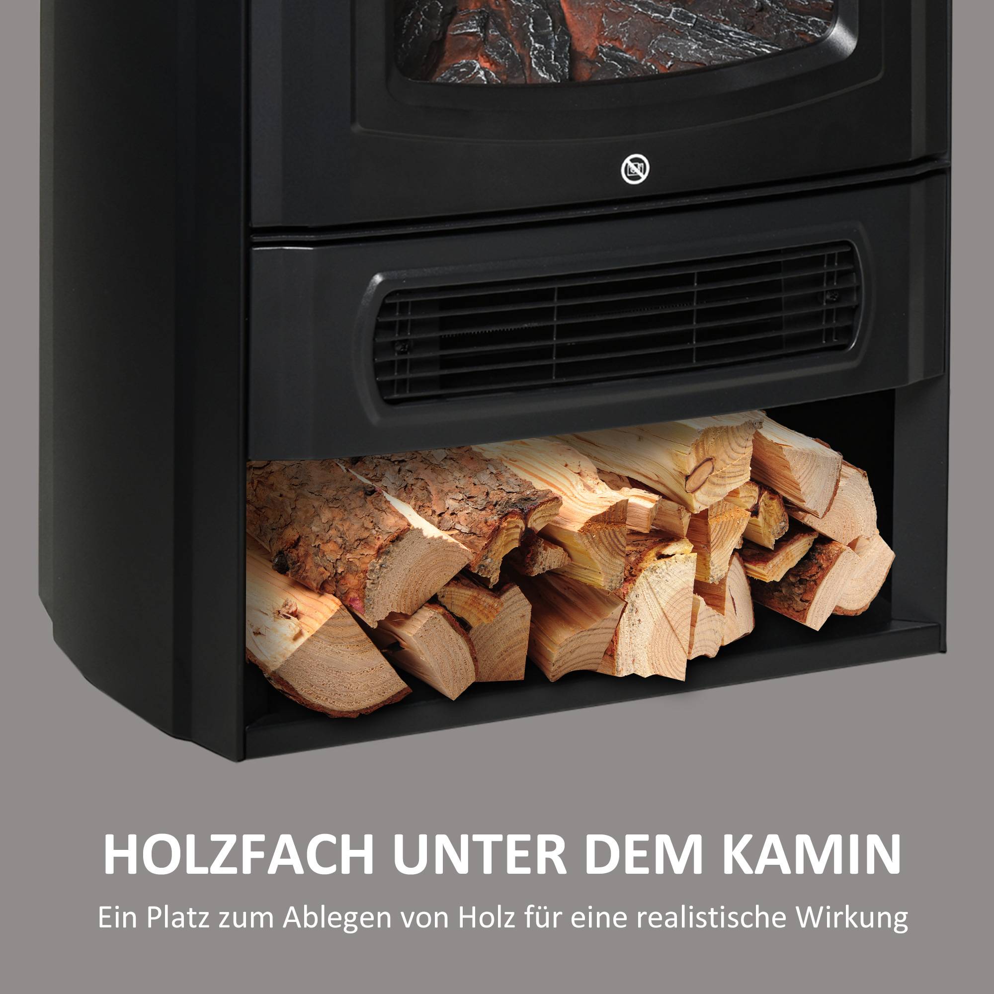 ComfortXL - Cheminée Électrique Mobile sur Pied 2000W Thermostat et Effet Flamme Noir – ComfortXL Outdoor Living - Image 5