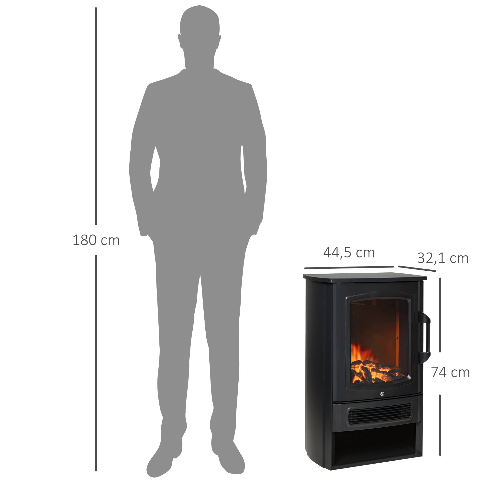 ComfortXL - Cheminée Électrique Mobile sur Pied 2000W Thermostat et Effet Flamme Noir – ComfortXL Outdoor Living - Image 3