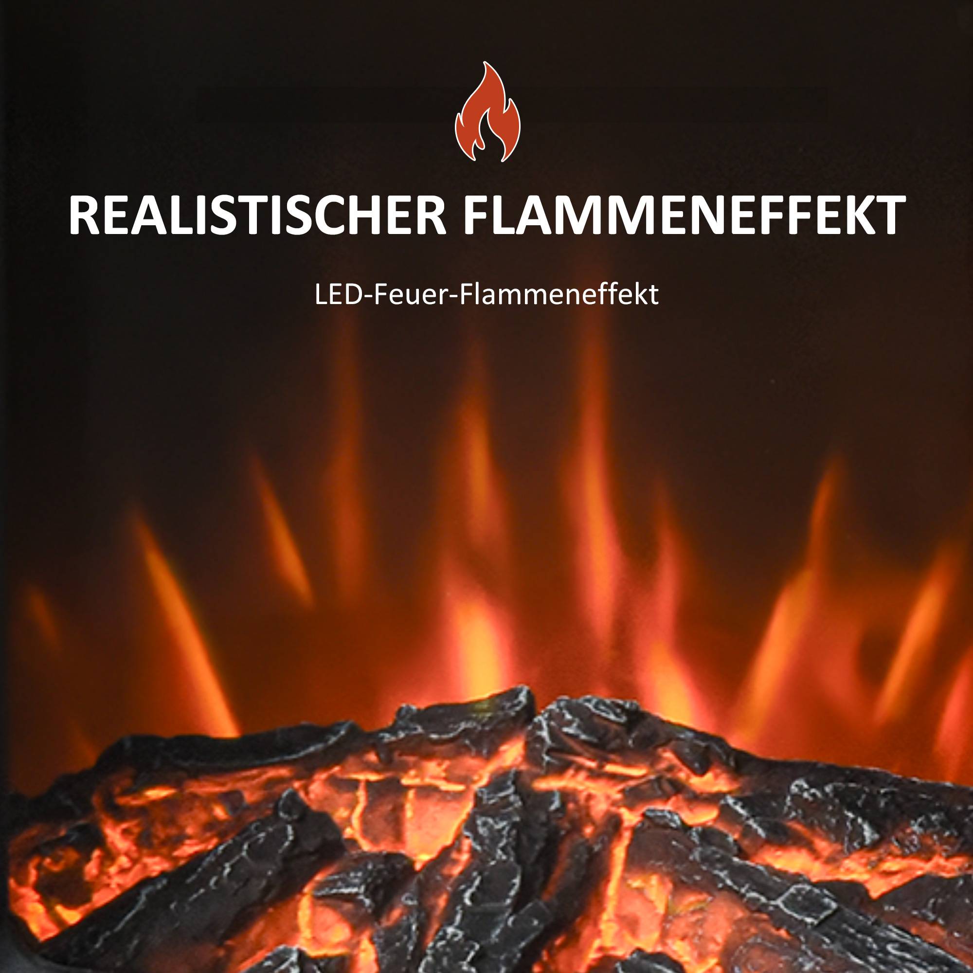 ComfortXL - Cheminée Électrique Mobile sur Pied 2000W Thermostat et Effet Flamme Noir – ComfortXL Outdoor Living - Image 4