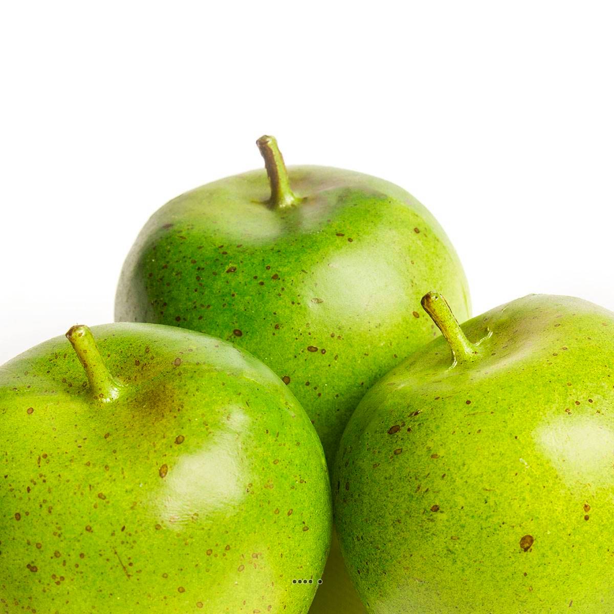 Artificielles - Pomme artificielle Verte en lot de 3 en Plastique soufflé D 80 mm - Image 3