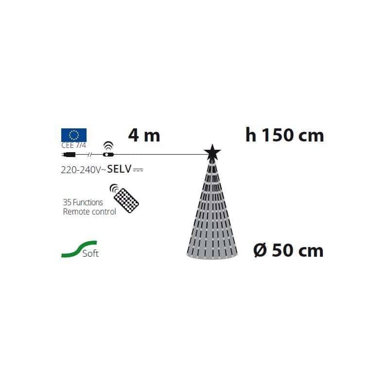 Lotti - Sapin lumineux conique animé H150cm 234 PixelLED blanc chaud et froid haute luminosité avec télécommande Lotti - Image 5