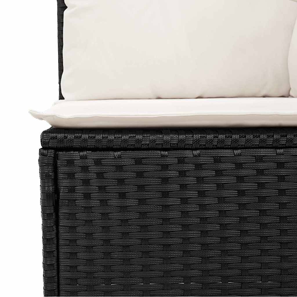 Salon de jardin 6 places résine tressée avec coffres et table relevable Noir – ComfortXL Outdoor Living - Image 3