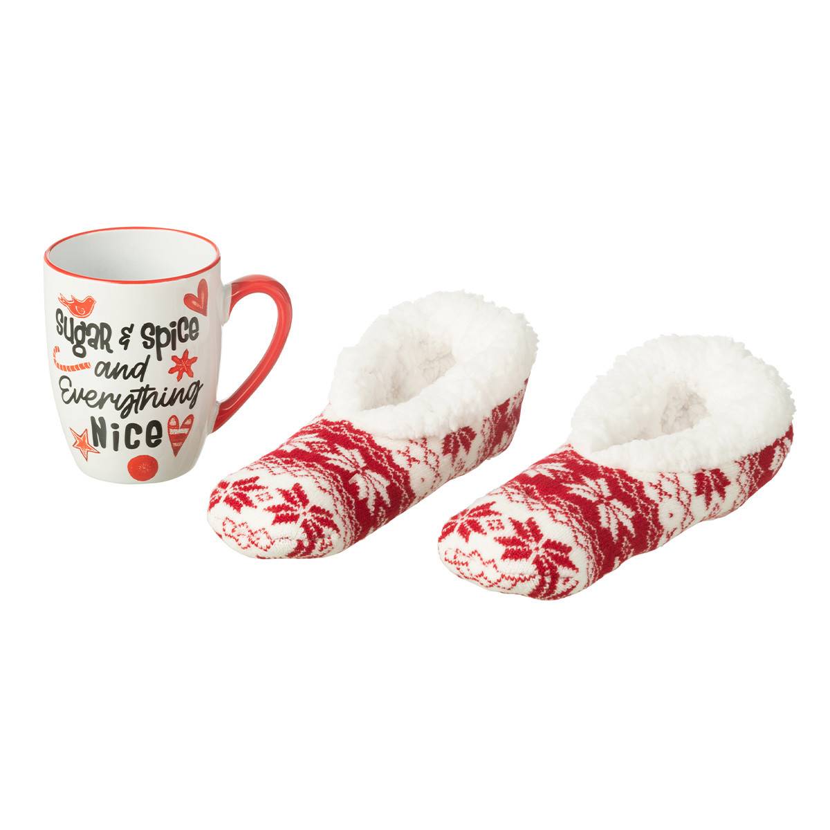 J-Line - Mug en Céramique & Chausson "Nice" 22cm Rouge - Image 2