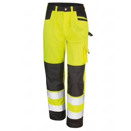 Pantalon multipoche haute visibilité Result Homme Classe 2 Jaune XXL