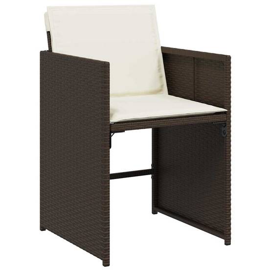Ensemble de salle à manger pour jardin 5 pcs | Mobilier d'extérieur Marron polyrotin Maison Chic - Image 6