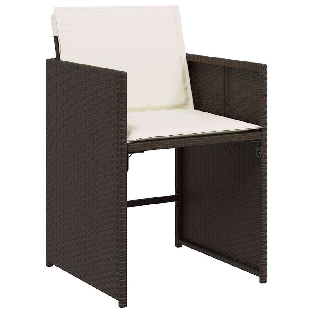 Ensemble de salle à manger pour jardin 5 pcs | Mobilier d'extérieur Marron polyrotin Maison Chic - Image 6