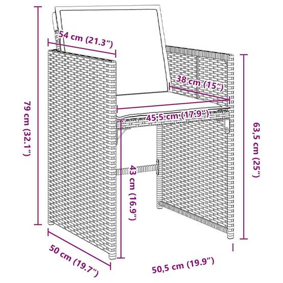 Ensemble de salle à manger pour jardin 5 pcs | Mobilier d'extérieur Marron polyrotin Maison Chic - Image 8