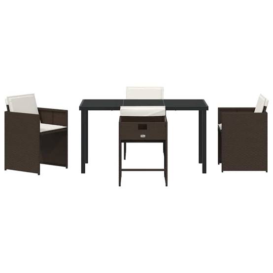 Ensemble de salle à manger pour jardin 5 pcs | Mobilier d'extérieur Marron polyrotin Maison Chic - Image 7
