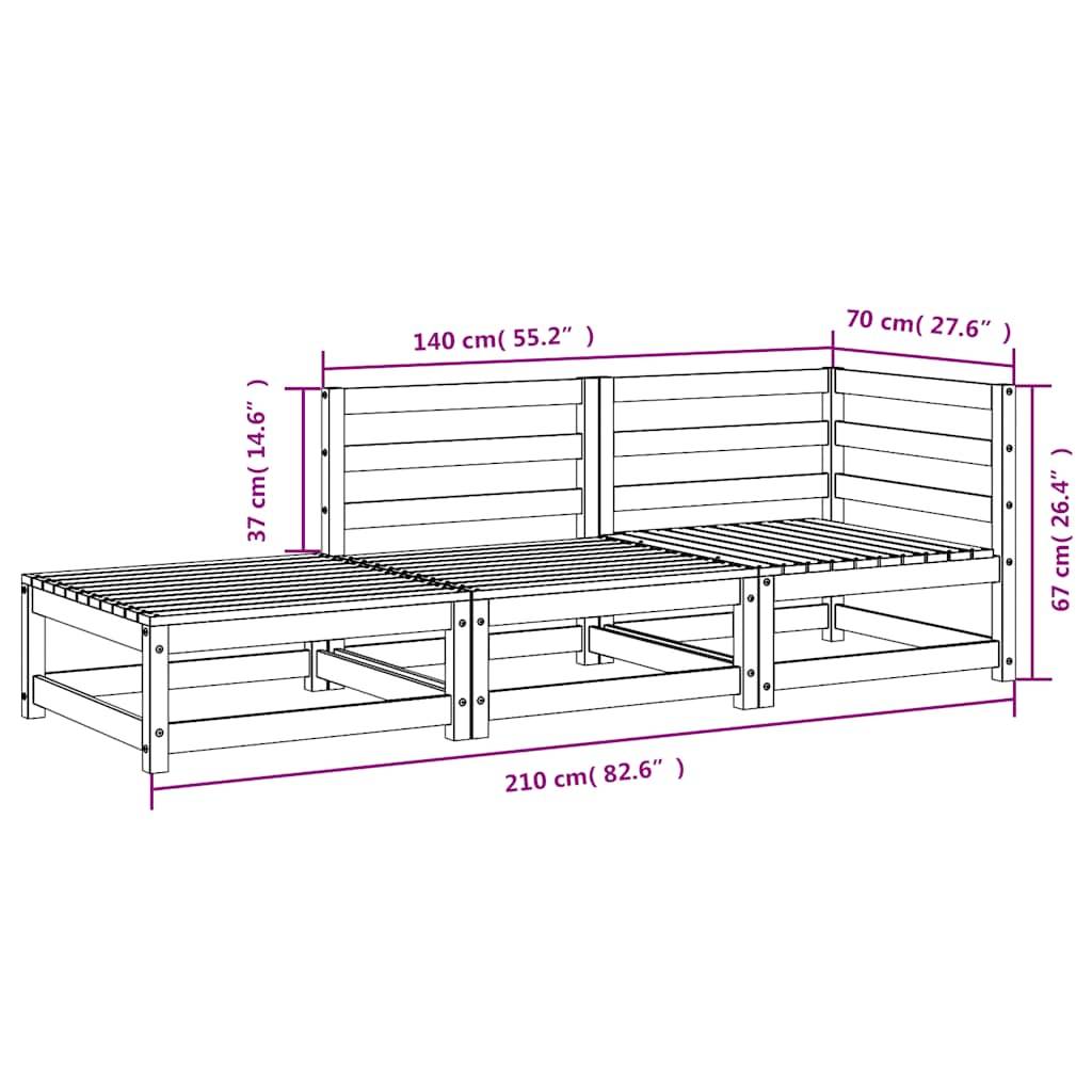 Vidaxl - Canapé de jardin et repose-pieds 2 places bois de pin massif vidaXL 837970 - Image 3