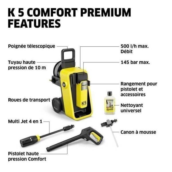 Nettoyeur haute pression KARCHER K 5 Comfort Premium - 500 L/h - 2100 W - 145 bar - Image 3