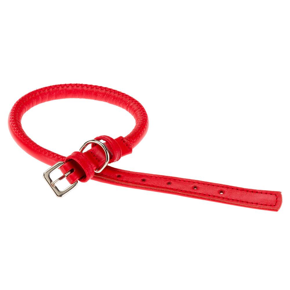 Ferplast - Collier pour Chiens VOGUE CF10/48, Lanière en Cuir Véritable, Réglable, Boucle en Métal, Rouge - Image 1