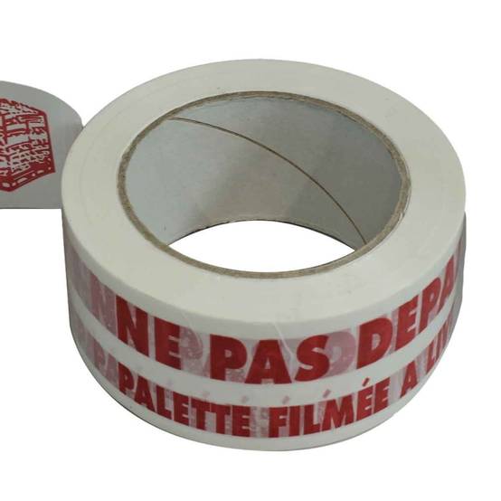 Tecplast - Ruban adhésif d'emballage 28µ blanc imprimé "NE PAS DEPALETTISER" en rouge - rouleau adhésif d'expédition 50 mm x 100 m TECPLAST - Image 3