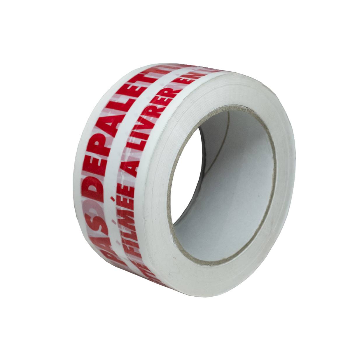 Tecplast - Ruban adhésif d'emballage 28µ blanc imprimé "NE PAS DEPALETTISER" en rouge - rouleau adhésif d'expédition 50 mm x 100 m TECPLAST - Image 1