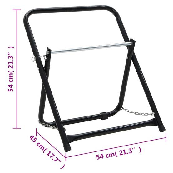 Chariot pour enrouleur de tuyau acier noir 54 x 45 x 54 cm - PANGIVO - Image 8