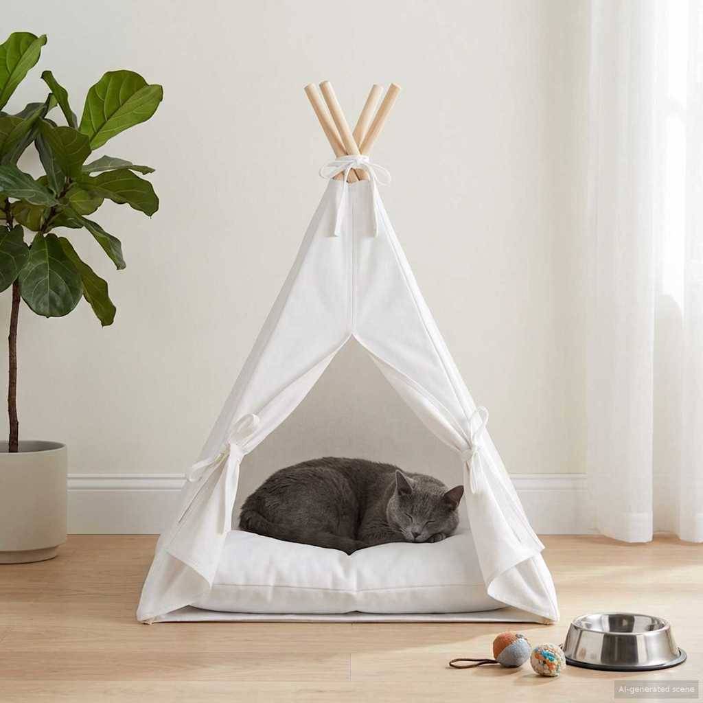 Vidaxl - Teepee pour animaux de compagnie avec coussin 40 x 40 x 50 cm vidaXL 42020252 - Image 1