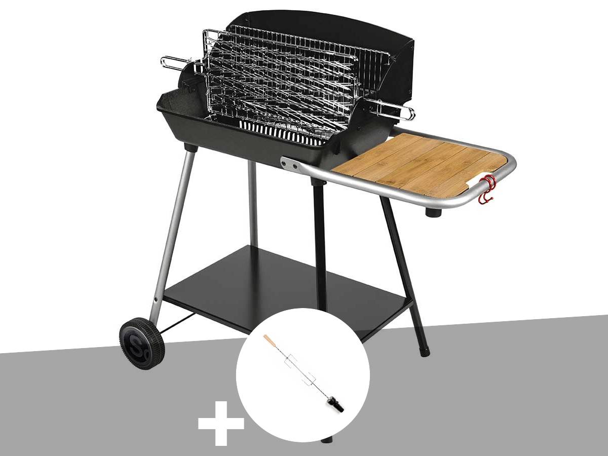 Somagic - Barbecue à charbon Excel Duo Grill sur chariot + Tournebroche - Somagic - Image 1