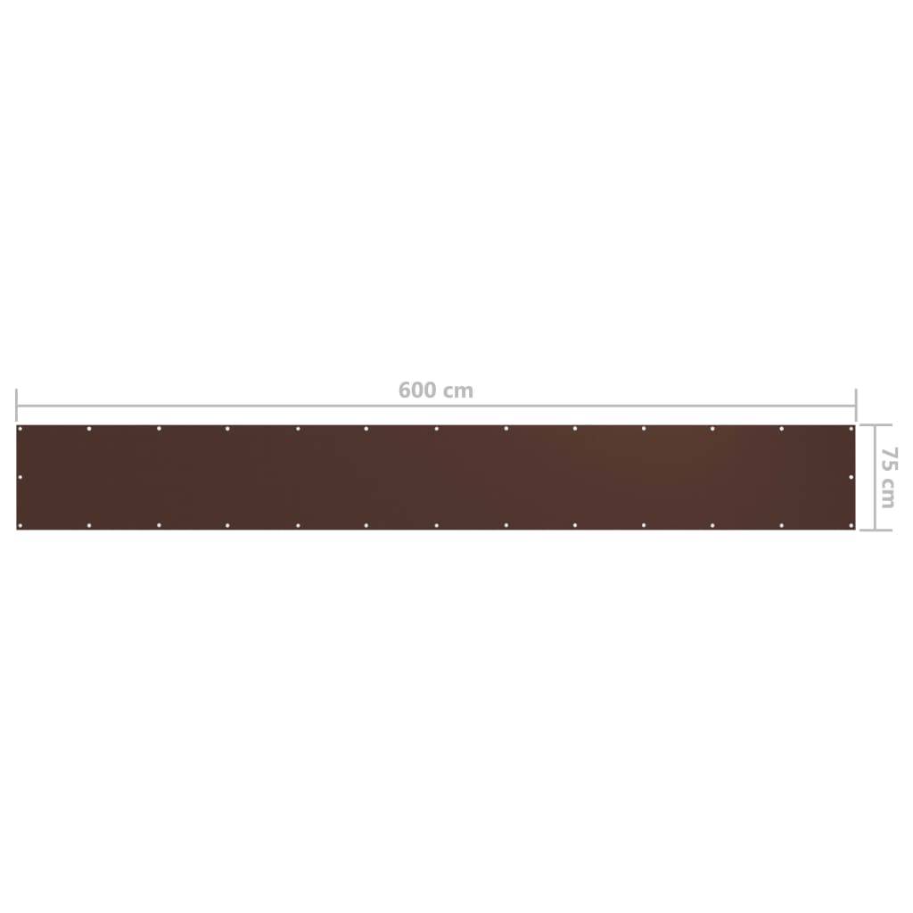 Helloshop26 - Écran de balcon brise pare vue protection confidentialité 75 x 600 cm tissu oxford marron - Image 5