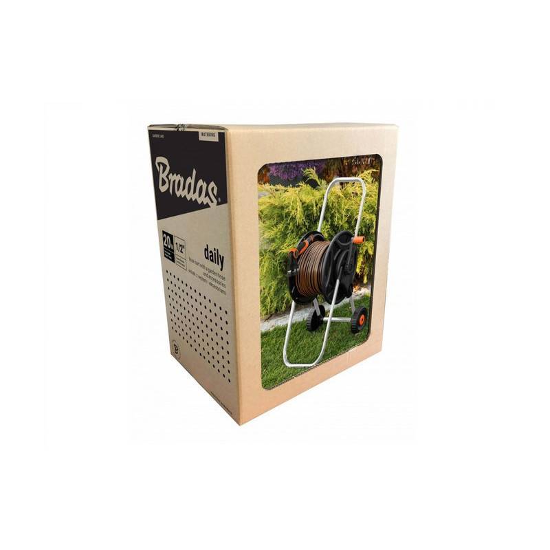 Kit dévidoir avec tuyau arrosage 1/2" BLACK LINE 20m et accessoires - Image 3