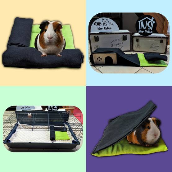 Lot de 2 Coussins Polaire pour Cochon d'Inde avec cachette et Couverture intégrée - Neo Solvo - Image 3