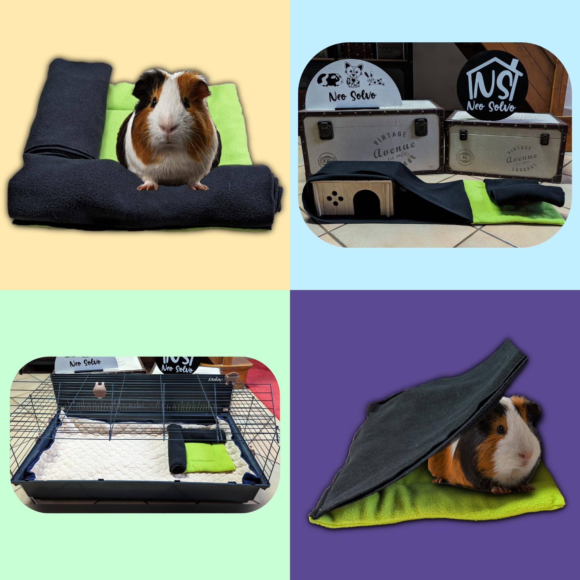 Lot de 2 Coussins Polaire pour Cochon d'Inde avec cachette et Couverture intégrée - Neo Solvo - Image 3