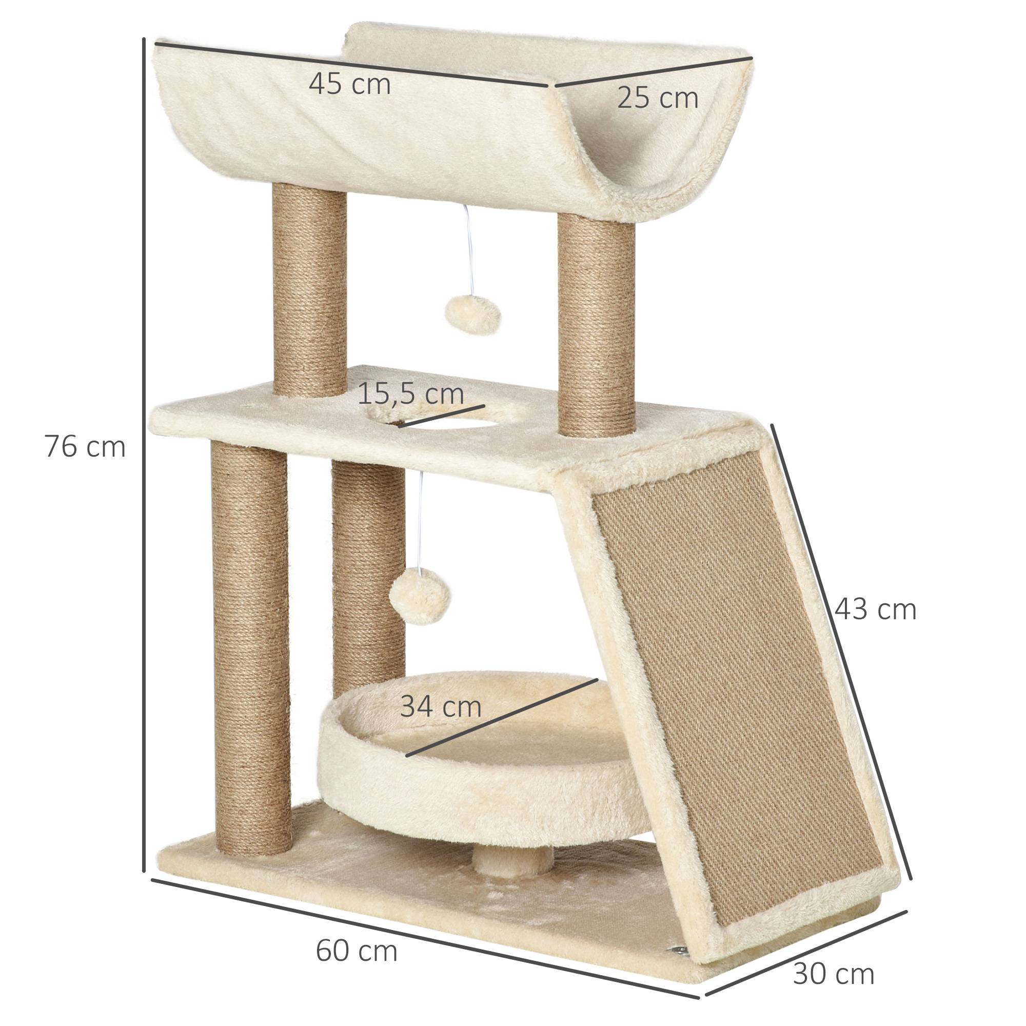 Sans Marque - Arbre à chats design cosy chic multi-équipements centre d'activités griffoirs grattoir plateformes brun clair - Image 5