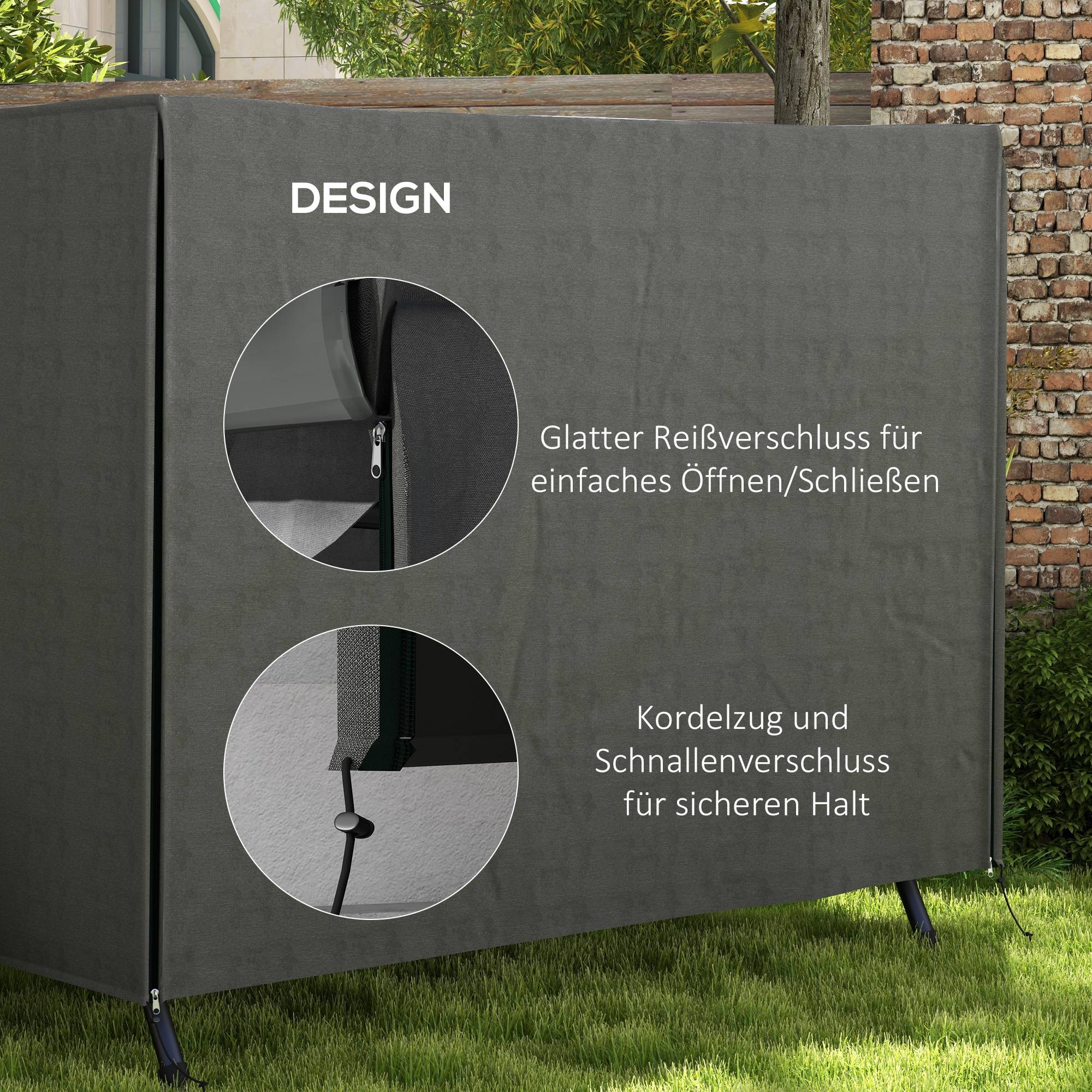 ComfortXL - Housse de protection pour balancelle de jardin tissu Oxford imperméable 205x124x164cm gris foncé - ComfortXL Outdoor Living - Image 8