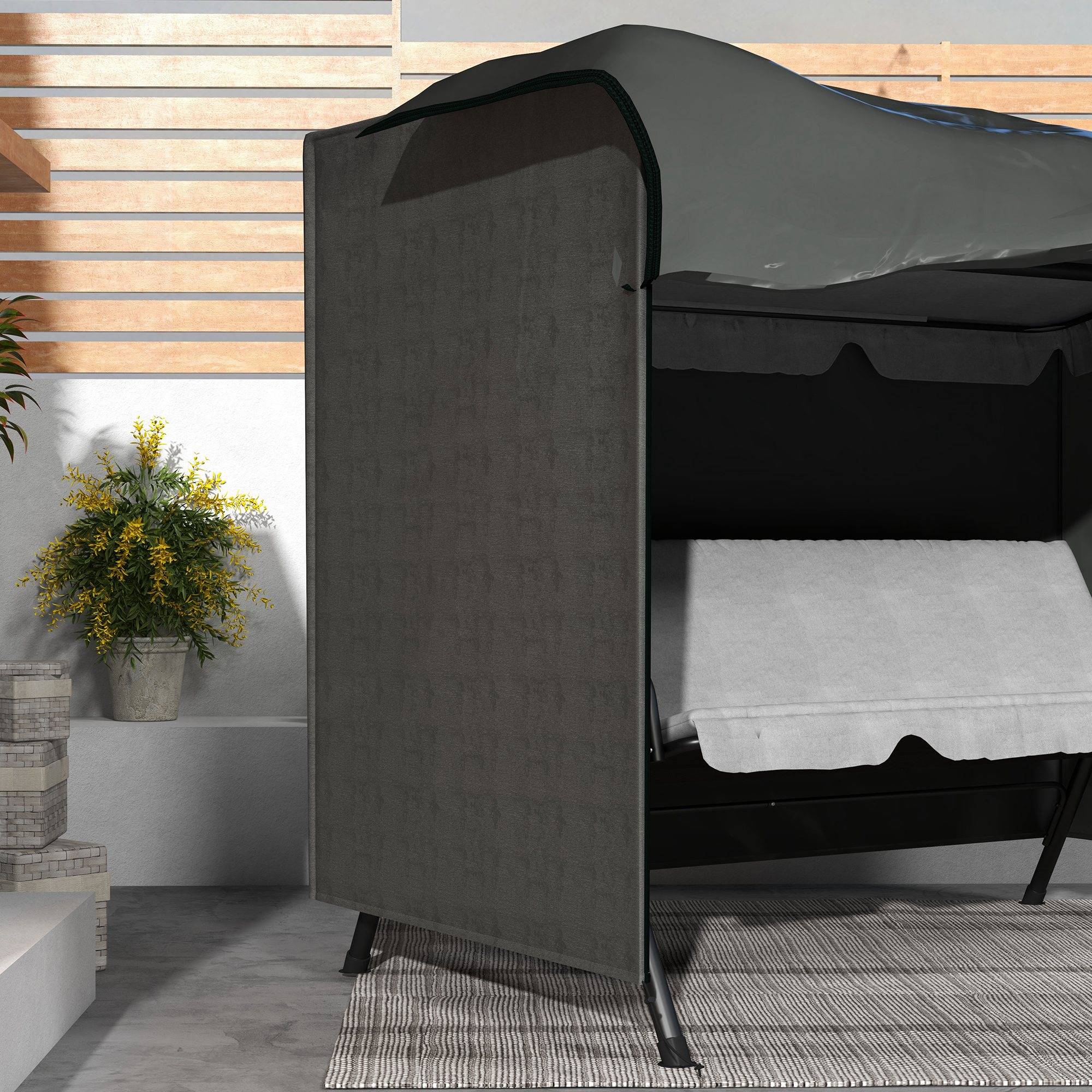 ComfortXL - Housse de protection pour balancelle de jardin tissu Oxford imperméable 205x124x164cm gris foncé - ComfortXL Outdoor Living - Image 9