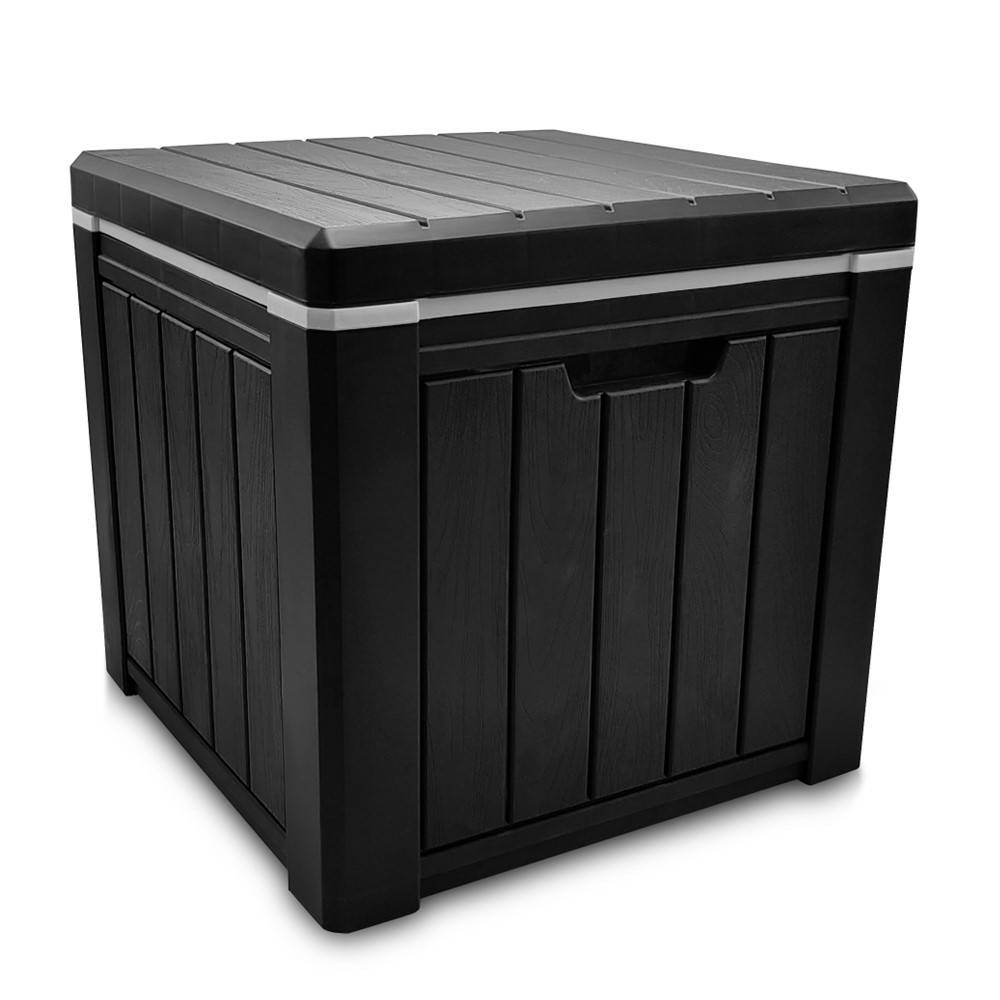 Glacière "ice cube" multifonction table ou tabouret effet bois 37 L - Image 1