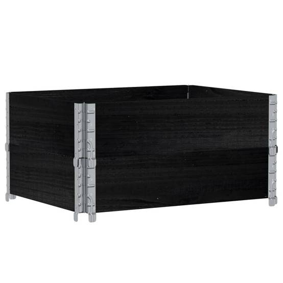 Jardinière bois de pin noir 80 x 60 x 41 cm - PANGIVO - Image 2